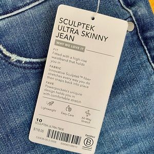Athleta Sculptek Ultra Skinny Jean. Size 10. New with Tags.